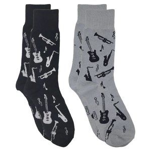 Musical Instruments Jazz Ensemble Guitar Trumpet Sax 2 Pairs Foozys Men's Socks